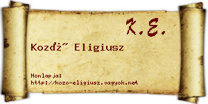 Kozó Eligiusz névjegykártya